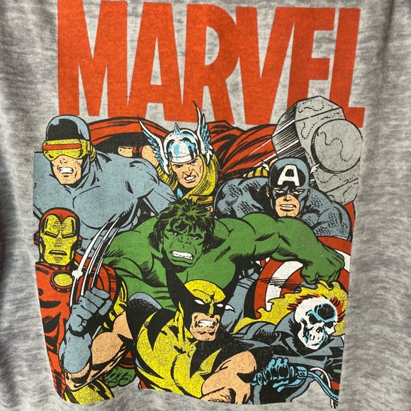 Marvel Comics Burnout Sweatshirt Gray Vintage Comic Design, size Large - Picture 2 of 4